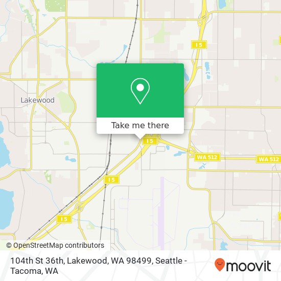 Mapa de 104th St 36th, Lakewood, WA 98499