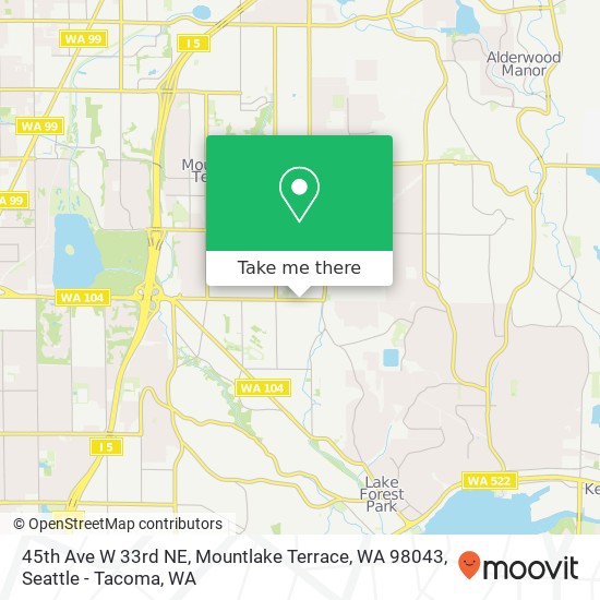 45th Ave W 33rd NE, Mountlake Terrace, WA 98043 map