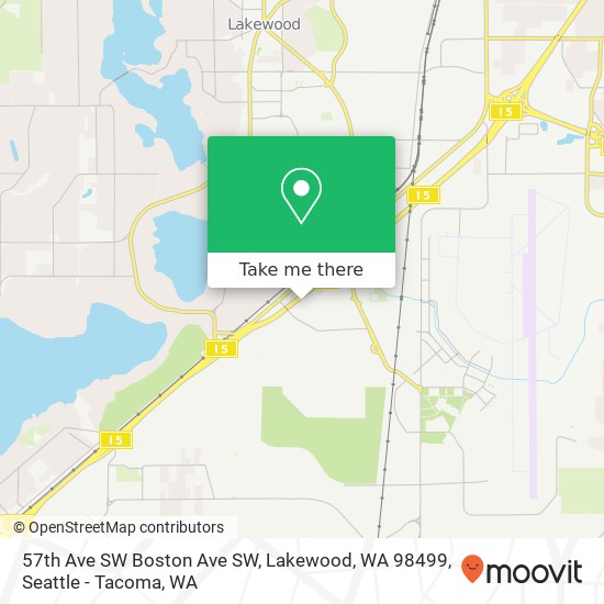 Mapa de 57th Ave SW Boston Ave SW, Lakewood, WA 98499