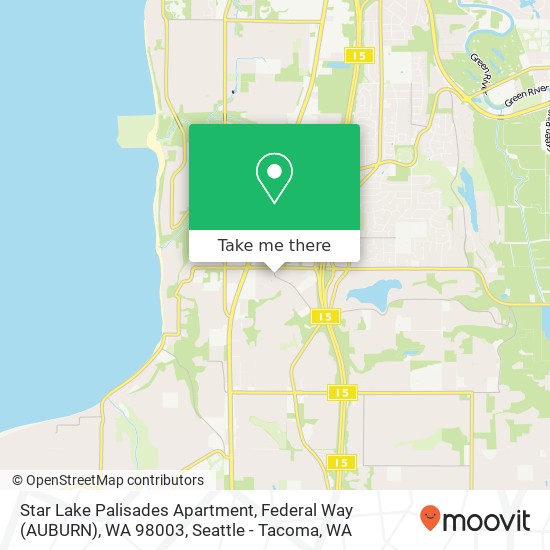 Mapa de Star Lake Palisades Apartment, Federal Way (AUBURN), WA 98003