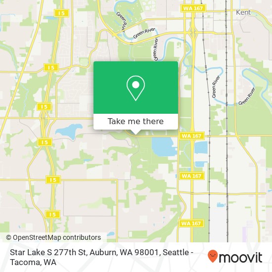 Mapa de Star Lake S 277th St, Auburn, WA 98001