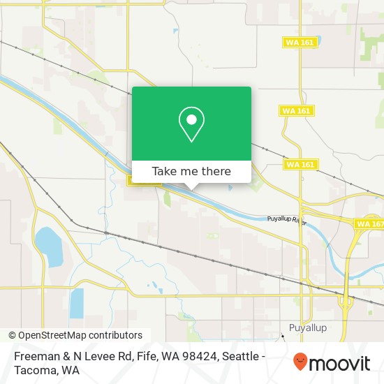 Mapa de Freeman & N Levee Rd, Fife, WA 98424