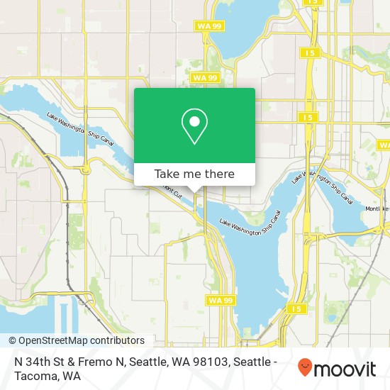 Mapa de N 34th St & Fremo N, Seattle, WA 98103