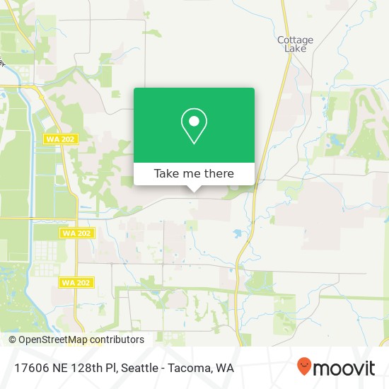Mapa de 17606 NE 128th Pl, Redmond, WA 98052