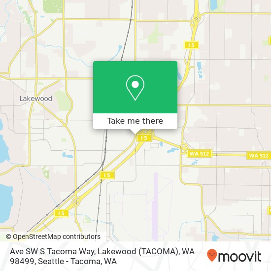 Ave SW S Tacoma Way, Lakewood (TACOMA), WA 98499 map