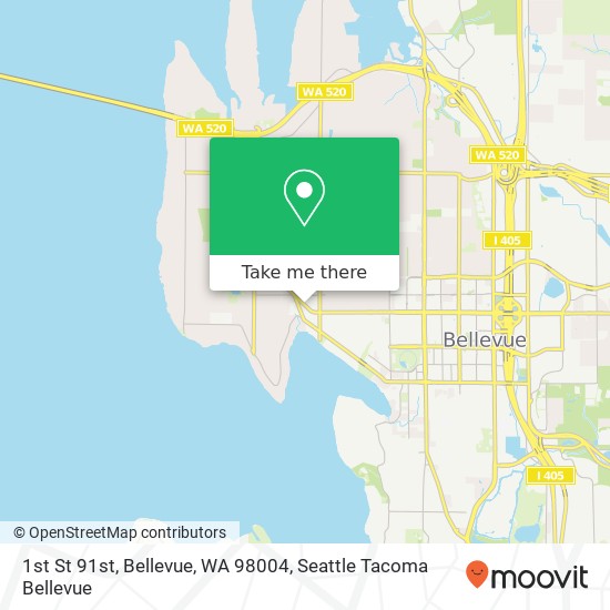 1st St 91st, Bellevue, WA 98004 map