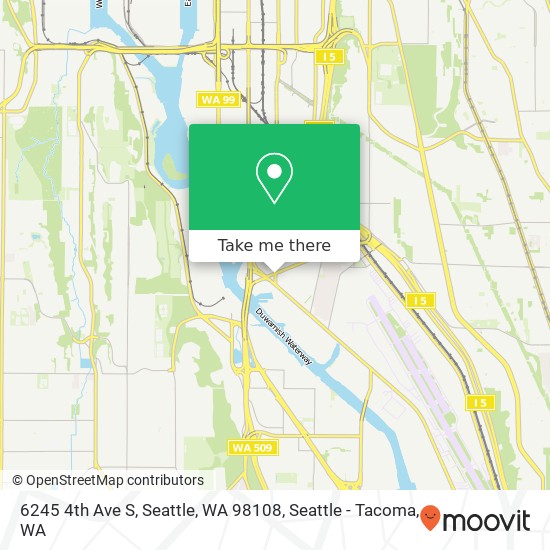 Mapa de 6245 4th Ave S, Seattle, WA 98108