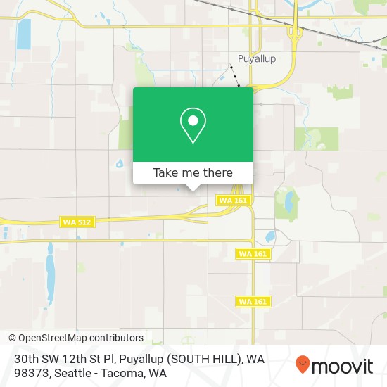 30th SW 12th St Pl, Puyallup (SOUTH HILL), WA 98373 map