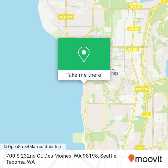 Mapa de 700 S 232nd Ct, Des Moines, WA 98198