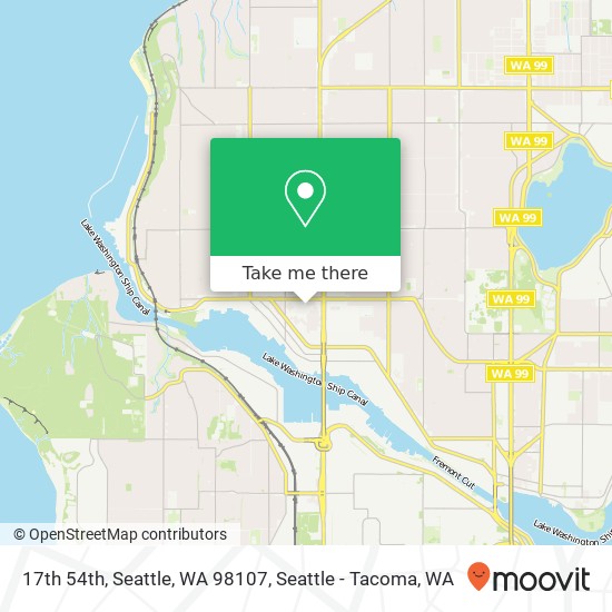 Mapa de 17th 54th, Seattle, WA 98107