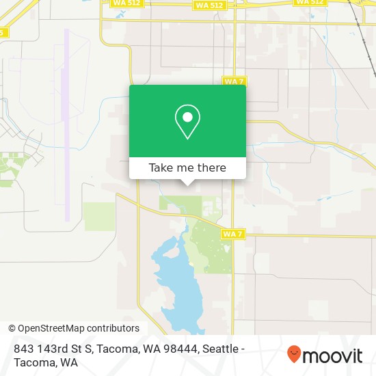 Mapa de 843 143rd St S, Tacoma, WA 98444
