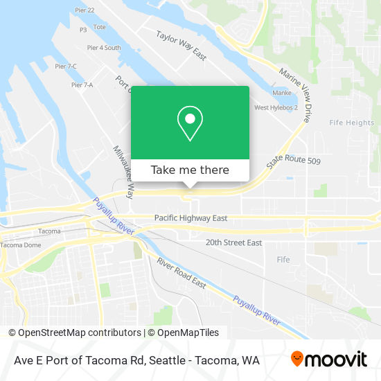 Ave E Port of Tacoma Rd map