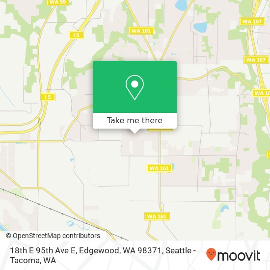 Mapa de 18th E 95th Ave E, Edgewood, WA 98371