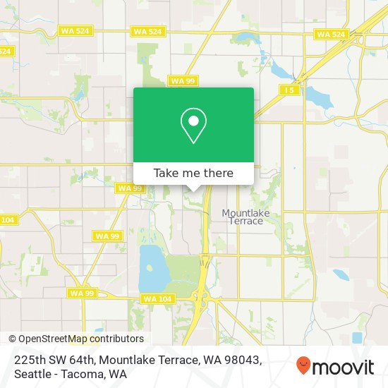 Mapa de 225th SW 64th, Mountlake Terrace, WA 98043