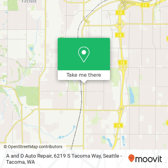 A and D Auto Repair, 6219 S Tacoma Way map