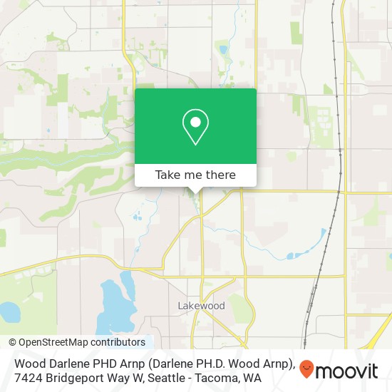 Mapa de Wood Darlene PHD Arnp (Darlene PH.D. Wood Arnp), 7424 Bridgeport Way W