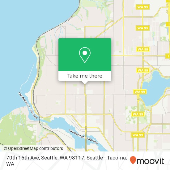 Mapa de 70th 15th Ave, Seattle, WA 98117