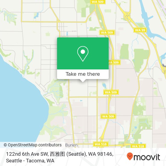 Mapa de 122nd 6th Ave SW, 西雅图 (Seattle), WA 98146