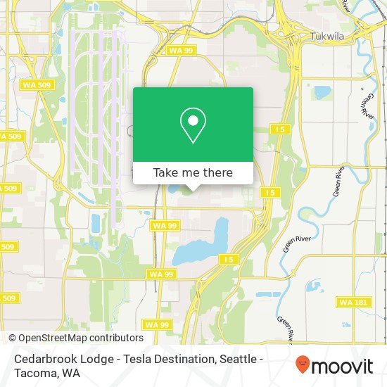 Cedarbrook Lodge - Tesla Destination map