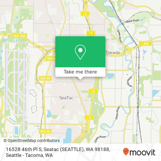 Mapa de 16528 46th Pl S, Seatac (SEATTLE), WA 98188