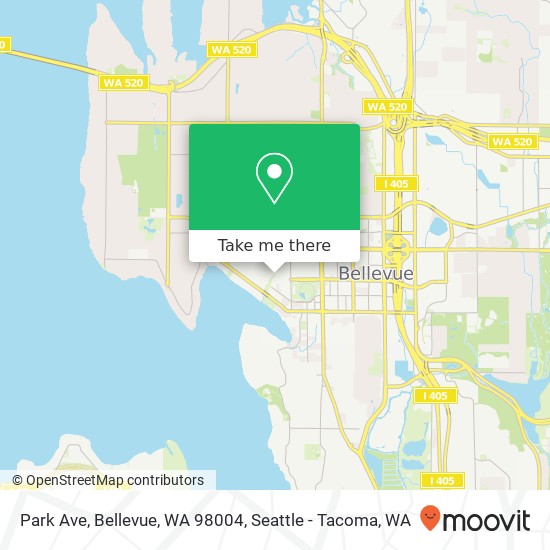 Mapa de Park Ave, Bellevue, WA 98004