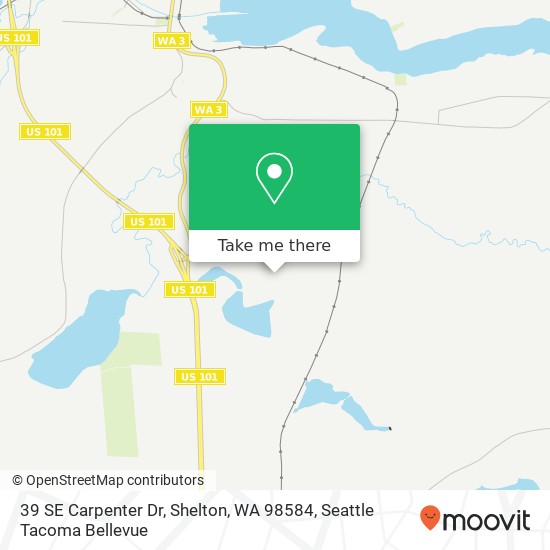 Mapa de 39 SE Carpenter Dr, Shelton, WA 98584