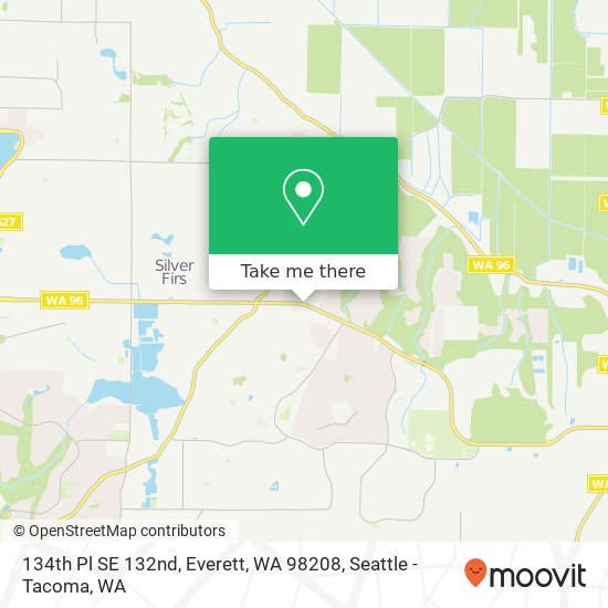 Mapa de 134th Pl SE 132nd, Everett, WA 98208