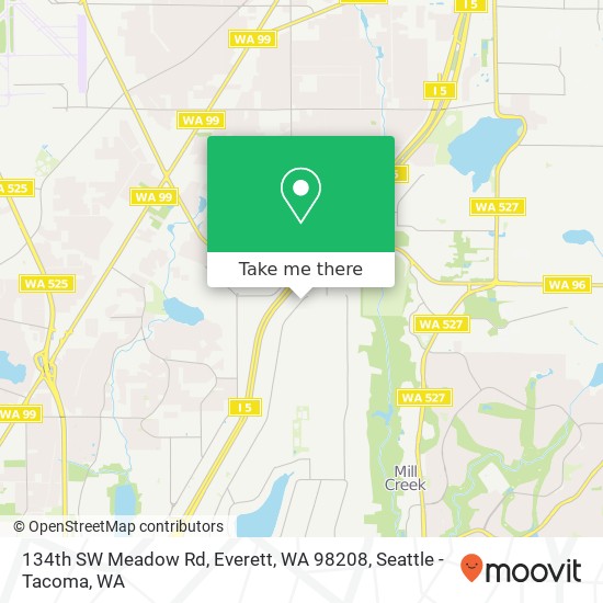 Mapa de 134th SW Meadow Rd, Everett, WA 98208