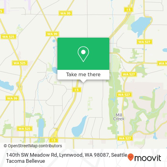 Mapa de 140th SW Meadow Rd, Lynnwood, WA 98087