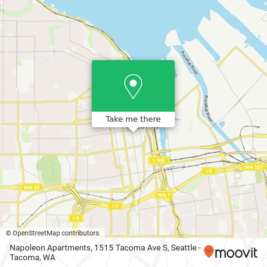 Mapa de Napoleon Apartments, 1515 Tacoma Ave S