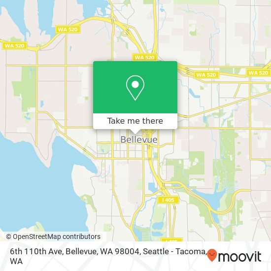 Mapa de 6th 110th Ave, Bellevue, WA 98004