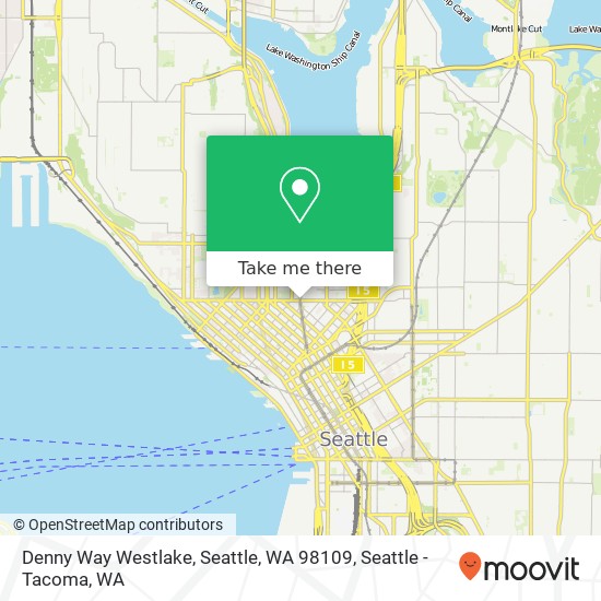 Mapa de Denny Way Westlake, Seattle, WA 98109