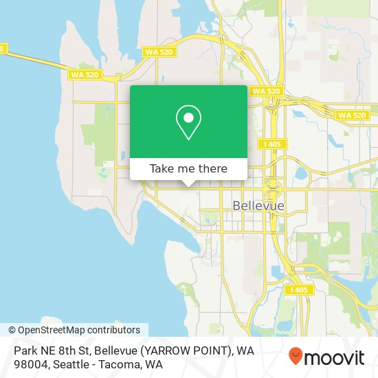 Mapa de Park NE 8th St, Bellevue (YARROW POINT), WA 98004