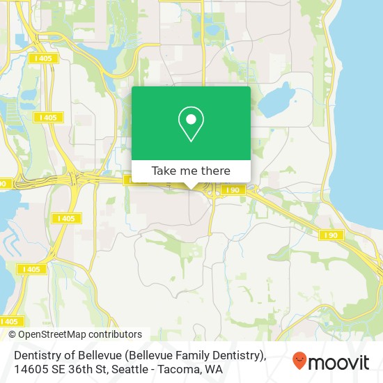 Dentistry of Bellevue (Bellevue Family Dentistry), 14605 SE 36th St map