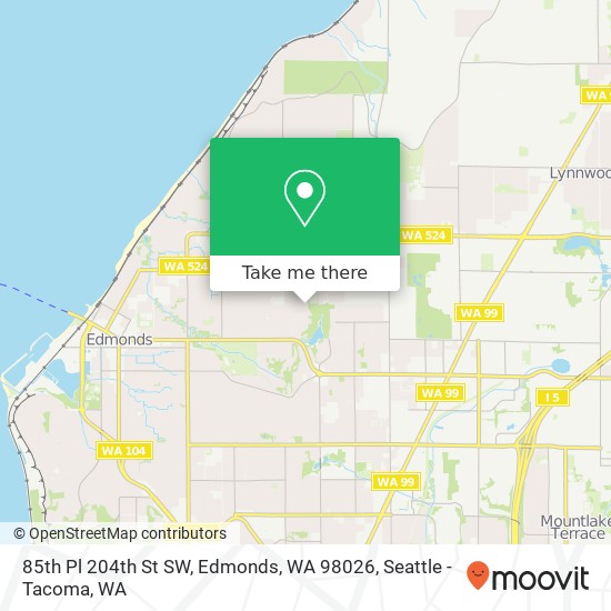 Mapa de 85th Pl 204th St SW, Edmonds, WA 98026