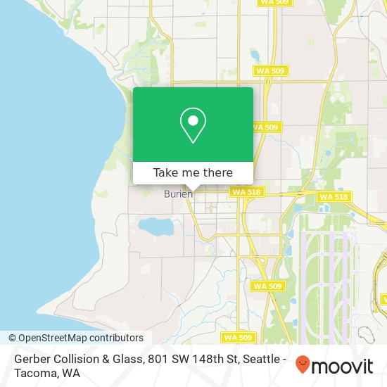 Mapa de Gerber Collision & Glass, 801 SW 148th St