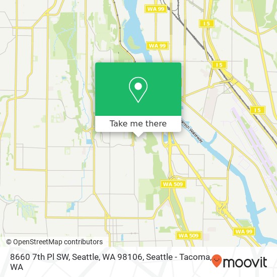 Mapa de 8660 7th Pl SW, Seattle, WA 98106