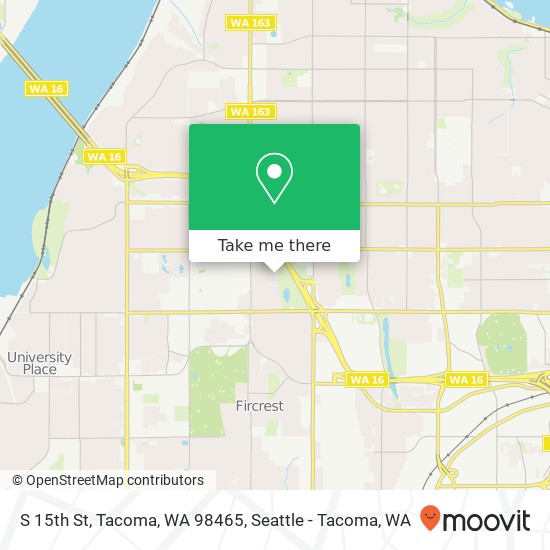 Mapa de S 15th St, Tacoma, WA 98465