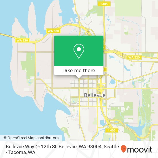 Mapa de Bellevue Way @ 12th St, Bellevue, WA 98004