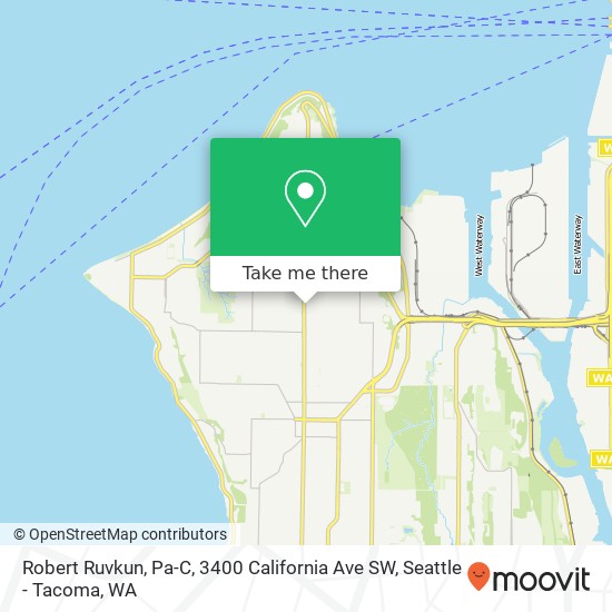 Mapa de Robert Ruvkun, Pa-C, 3400 California Ave SW