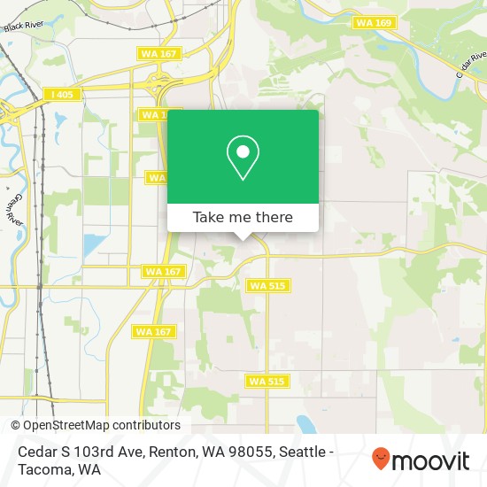 Cedar S 103rd Ave, Renton, WA 98055 map