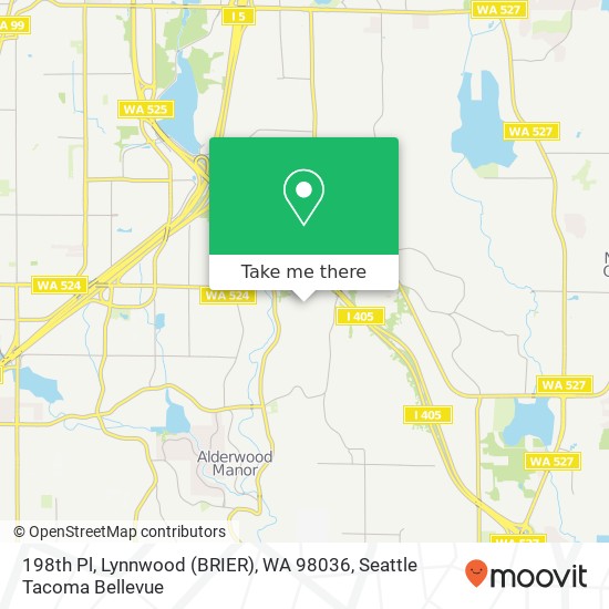 Mapa de 198th Pl, Lynnwood (BRIER), WA 98036