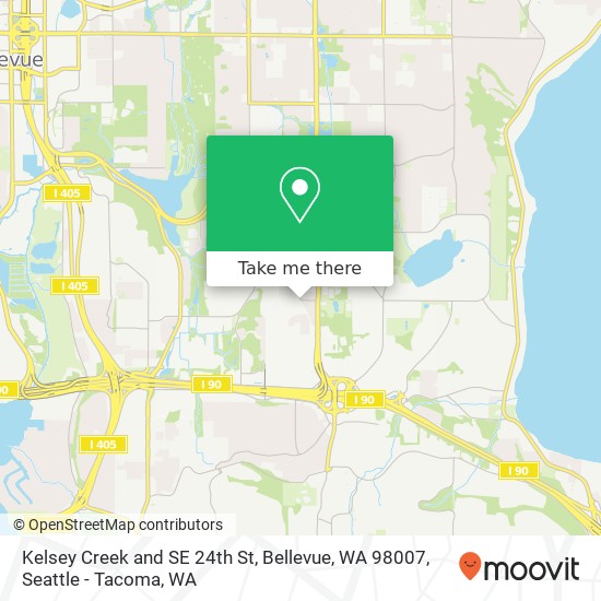Kelsey Creek and SE 24th St, Bellevue, WA 98007 map