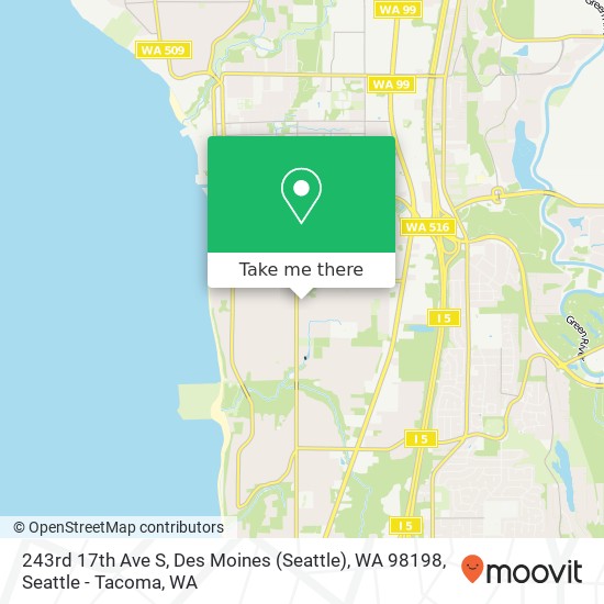 Mapa de 243rd 17th Ave S, Des Moines (Seattle), WA 98198