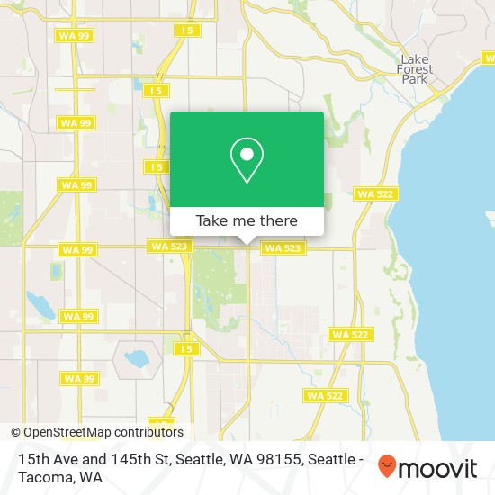 Mapa de 15th Ave and 145th St, Seattle, WA 98155