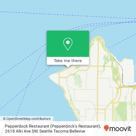 Mapa de Pepperdock Restaurant (Pepperdock's Restaurant), 2618 Alki Ave SW