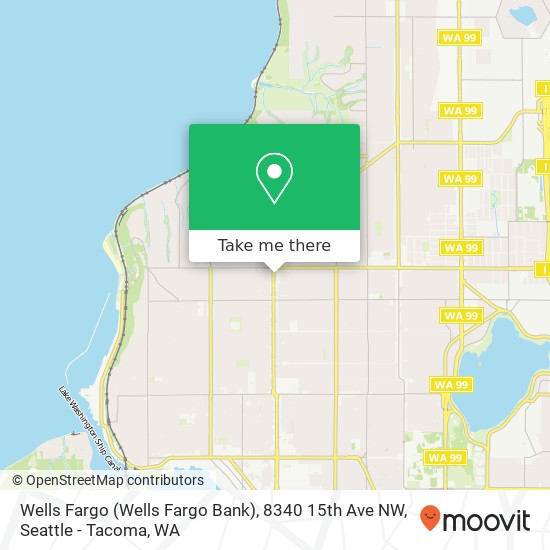 Mapa de Wells Fargo (Wells Fargo Bank), 8340 15th Ave NW