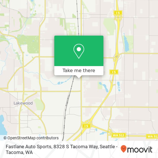 Mapa de Fastlane Auto Sports, 8328 S Tacoma Way