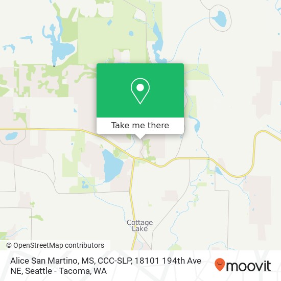 Mapa de Alice San Martino, MS, CCC-SLP, 18101 194th Ave NE