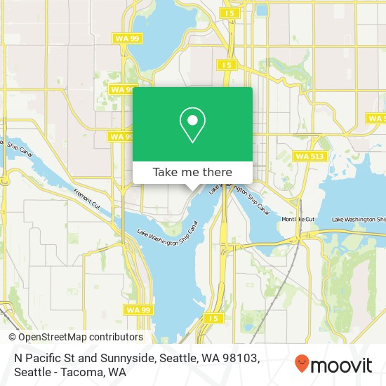 Mapa de N Pacific St and Sunnyside, Seattle, WA 98103